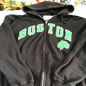 Unisex Boston zip up hooded sweat jacket size L